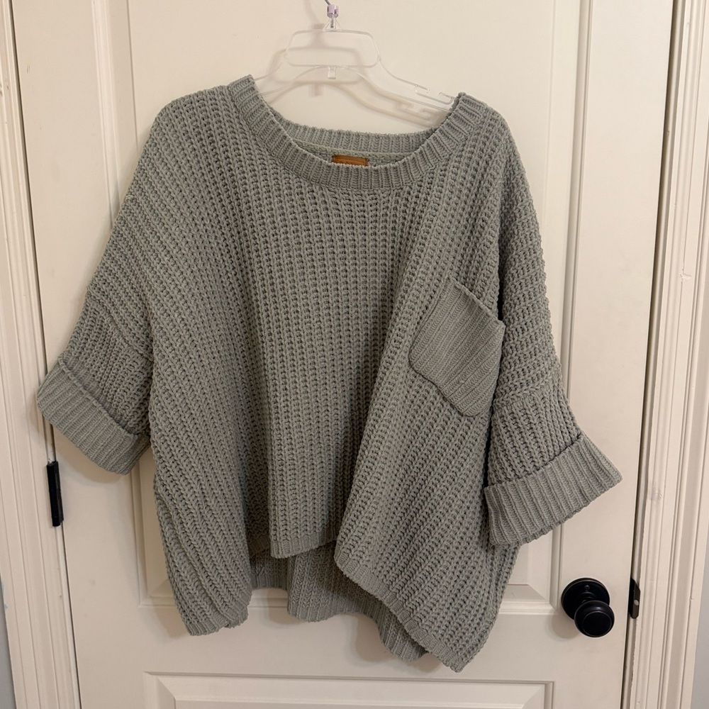 Women’s POL Oversized Chenille Olive Knit Sweater Top in Size Small